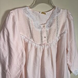 Vintage Woman's Barbizon Pink 100% Cotton Long Nightgown Size Large/XL